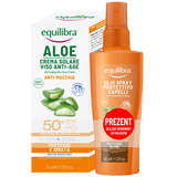 Zestaw Equlibra Aloe, krem do opalania, SPF 50+, 75 ml + olejek do włosów, 100 ml gratis - miniaturka zdjęcia produktu