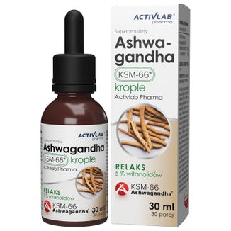 Activlab Pharma Ashwagandha KSM-66, krople, 30 ml USZKODZONE OPAKOWANIE - zdjęcie produktu