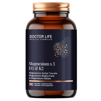 Doctor Life Magnesium x 3 z D3 & K2, 90 kapsułek - zdjęcie produktu