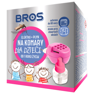 Bros, elektro + płyn na komary dla dzieci od 1 roku życia, 60 nocy - zdjęcie produktu