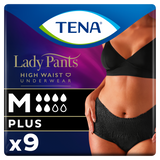 Tena Lady Pants Noir, majtki chłonne, rozmiar M, 75-105 cm, Plus, 9 sztuk - miniaturka zdjęcia produktu