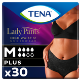 Tena Lady Pants Noir, majtki chłonne, rozmiar M, 75-105 cm, Plus, 30 sztuk - miniaturka zdjęcia produktu