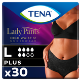 Tena Lady Pants Noir, majtki chłonne, rozmiar L, 95-130 cm, Plus, 30 sztuk - miniaturka zdjęcia produktu