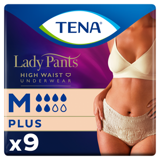 Tena Lady Pants Creme, majtki chłonne, rozmiar M, 75-105 cm, Plus, 9 sztuk - zdjęcie produktu
