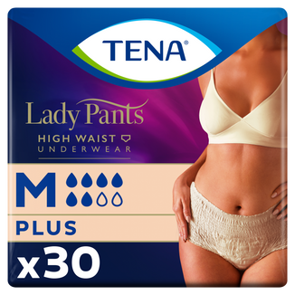 Tena Lady Pants Creme, majtki chłonne, rozmiar M, 75-105 cm, Plus, 30 sztuk - zdjęcie produktu