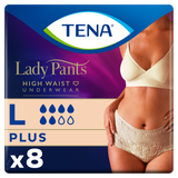 Tena Lady Pants Creme, majtki chłonne, rozmiar L, 95-130 cm, Plus, 8 sztuk - miniaturka zdjęcia produktu