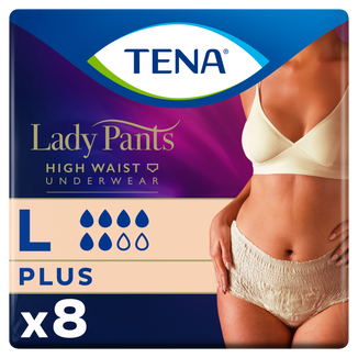Tena Lady Pants Creme, majtki chłonne, rozmiar L, 95-130 cm, Plus, 8 sztuk - zdjęcie produktu