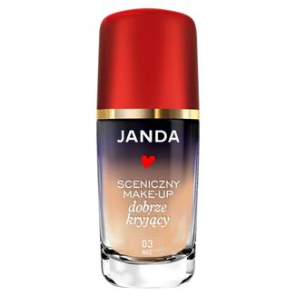 Janda, sceniczny make-up, podkład do twarzy, dobrze kryjący, 03 beż, 30 ml - zdjęcie produktu