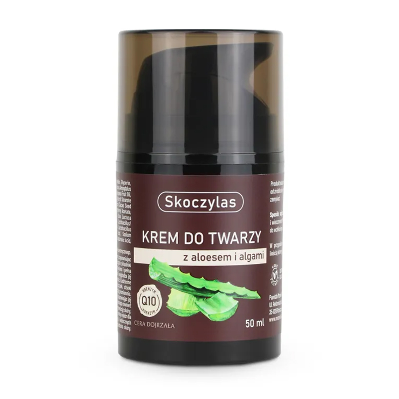 Nieznana Skoczylas, krem do twarzy z aloesem, algami i koenzymem Q10, cera dojrzała, 50 ml — Inhaltsstoffe und Bewertung