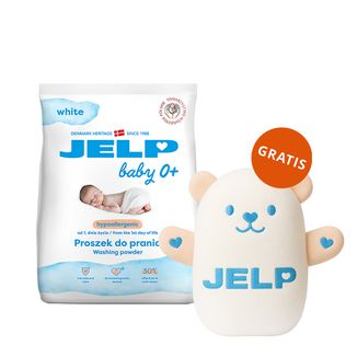 Jelp Baby 0+, hipoalergiczny proszek do prania, biel, 1,35 kg + miś gratis - zdjęcie produktu