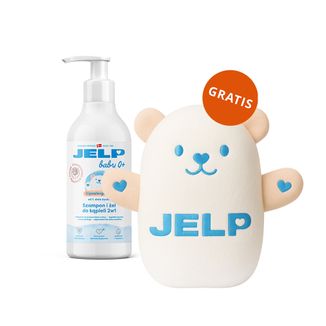 Jelp Baby 0+, hipoalergiczny szampon i żel do kąpieli, od 1 dnia życia, 400 ml + miś gratis - zdjęcie produktu