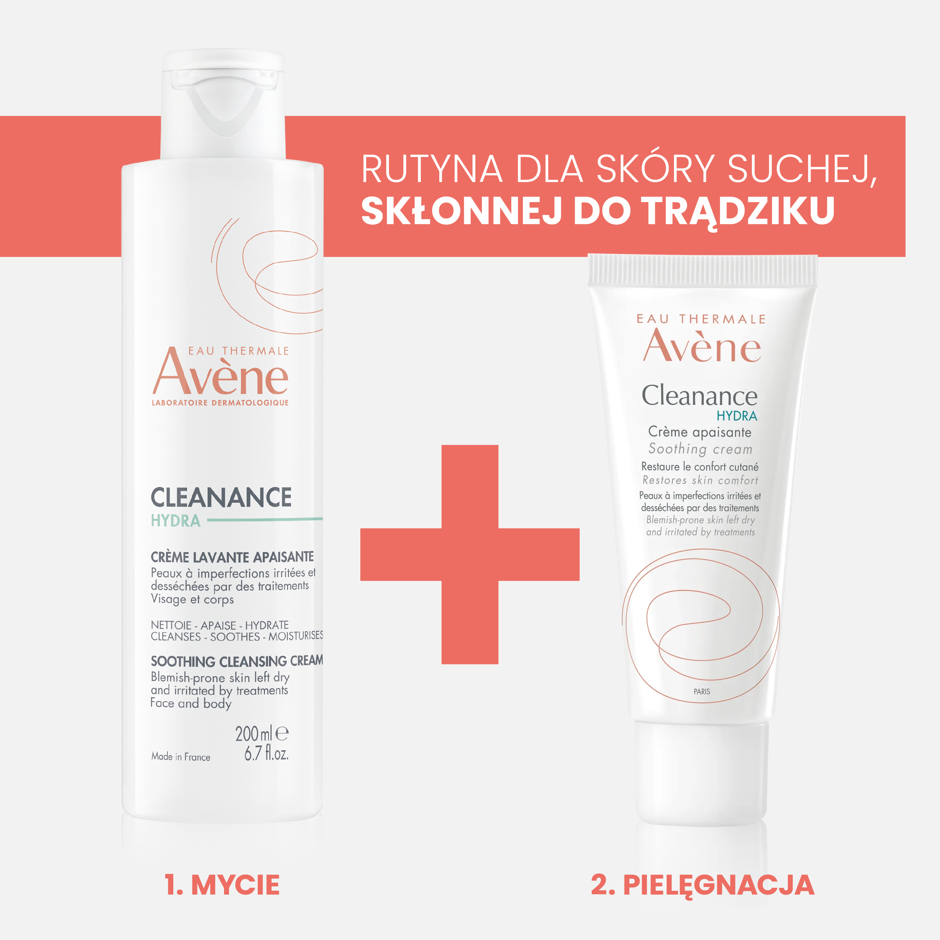 Набор Avene Cleanance Hydra для лица и тела: очищающий крем 200 мл и успокаивающий крем 40 мл — фото 3