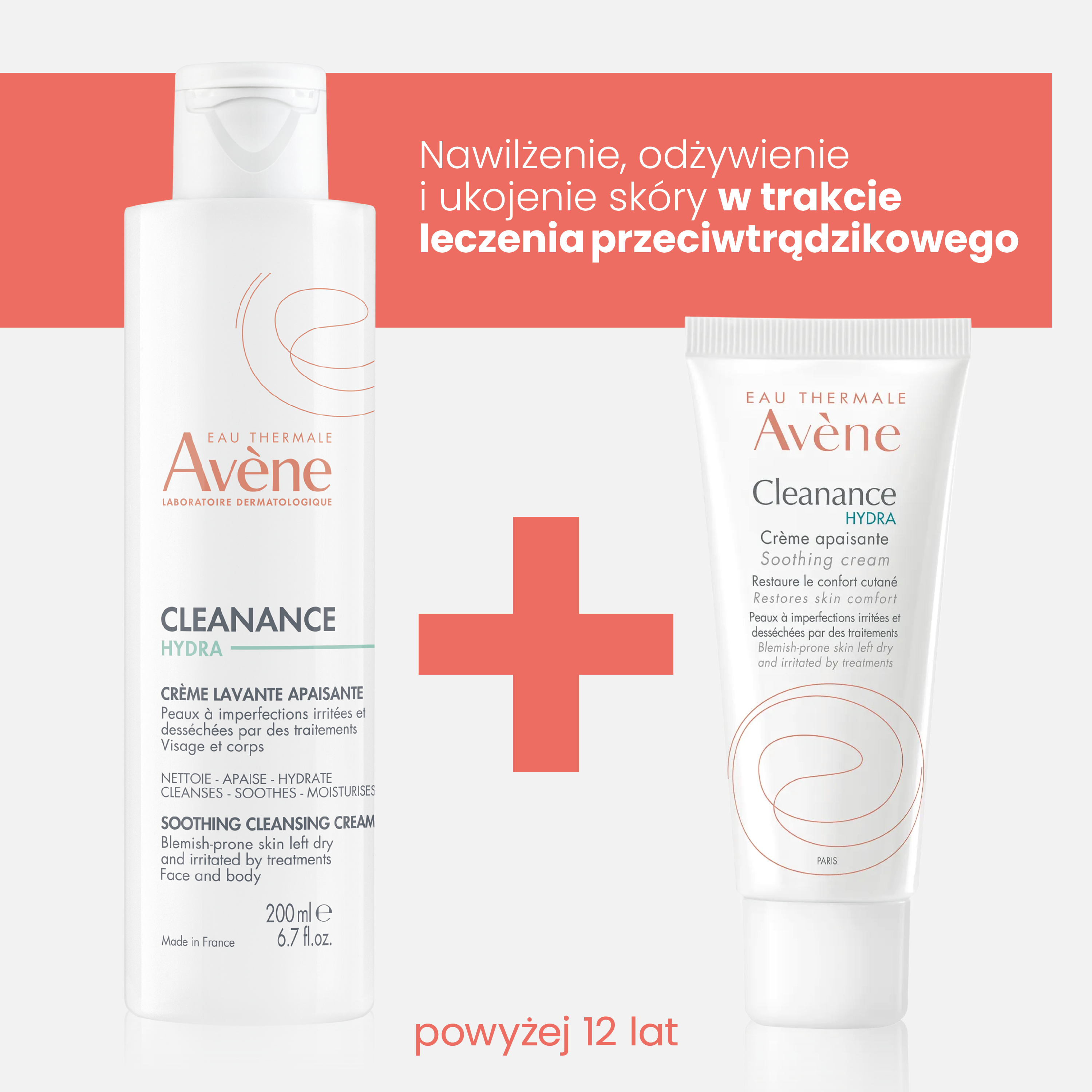 Набор Avene Cleanance Hydra для лица и тела: очищающий крем 200 мл и успокаивающий крем 40 мл — фото 4