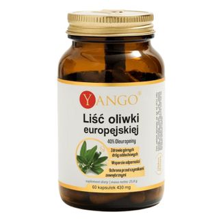 Yango Liść oliwki europejskiej 40% oleuropeina, 60 kapsułek - zdjęcie produktu