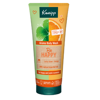Kneipp Be Happy, żel pod prysznic, pomarańcza i koniczyna, 200 ml - zdjęcie produktu