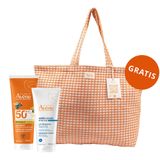 Zestaw Avene Sun, bardzo wysoka ochrona przeciwsłoneczna, mleczko dla dzieci, SPF 50+, 250 ml + balsam po opalaniu, dla dorosłych i dzieci od 2 lat, 200 ml + torba plażowa gratis - miniaturka zdjęcia produktu