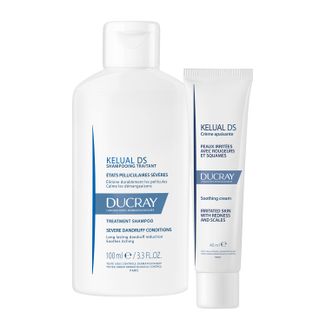 Zestaw Ducray Kelual DS, krem kojący redukujący łuszczenie, 40 ml + szampon przeciwłupieżowy, ciężkie stany łupieżowe, 100 ml - zdjęcie produktu