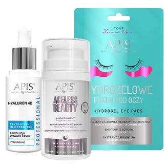 Zestaw Apis Professional Revolution in Hydration 4D, serum, 30 ml + wielozadaniowa krem-maska, 50 ml + hydrożelowe płatki pod oczy, 2 sztuki - zdjęcie produktu