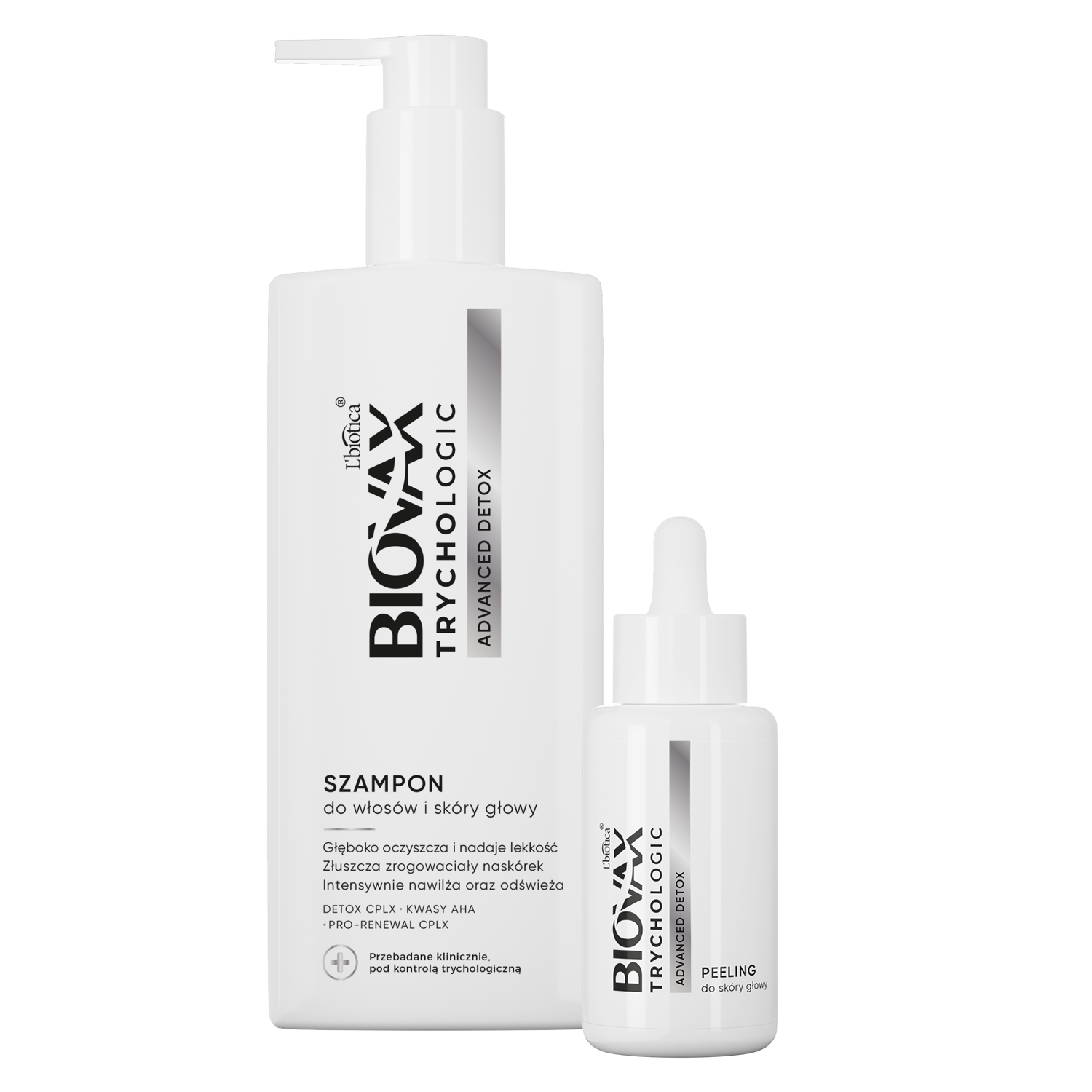Biovax Zestaw Biovax Trychologic Advanced Detox, szampon do włosów i skóry głowy, 200 ml + peeling do skóry głowy, 50 ml