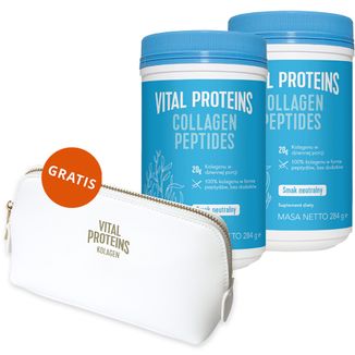 Zestaw Vital Proteins Collagen Peptides, smak neutralny, 2 x 284 g + kosmetyczka gratis - zdjęcie produktu