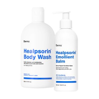 Zestaw Healpsorin, żel do mycia ciała dla skóry dotkniętej zmianami łuszczycowymi, 500 ml + barierowy balsam do ciała, 250 ml - zdjęcie produktu
