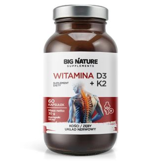 Big Nature Witamina D3+K2, 60 kapsułek - zdjęcie produktu