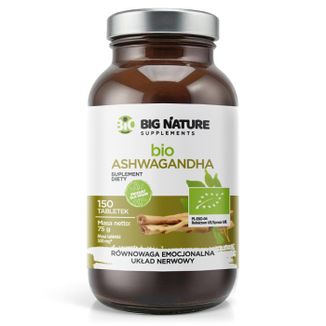 Big Nature Bio Ashwagandha, 150 tabletek - zdjęcie produktu