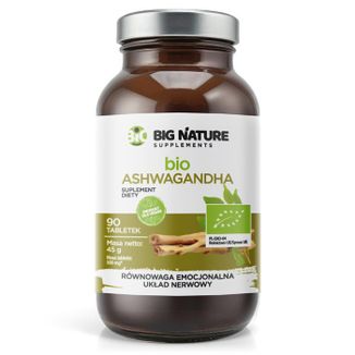 Big Nature Bio Ashwagandha, 90 tabletek Big Nature Bio Ashwagandha, 90 tabletek - zdjęcie produktu