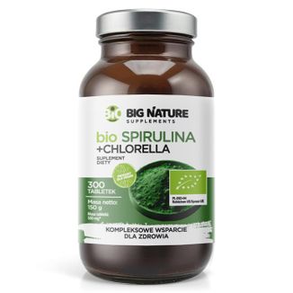 Big Nature Bio Spirulina + Chlorella, 300 tabletek - zdjęcie produktu