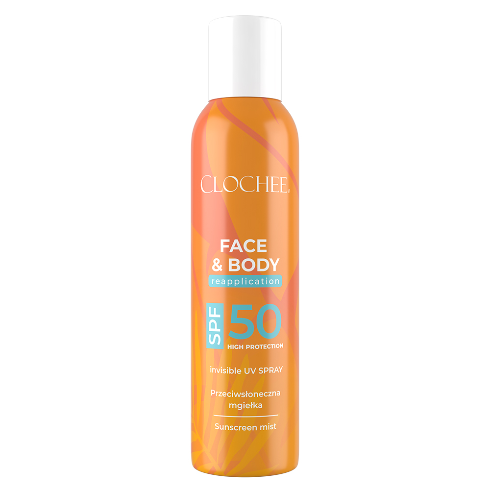 Nieznana Clochee Face & Body, mit Sonnenschutz Spray schützend für Gesicht und Körper, SPF 50, 150 ml