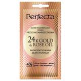 Perfecta 24K Gold & Rose Oil, silnie regenerująca maska przeciwzmarszczkowa, 8 ml - miniaturka zdjęcia produktu