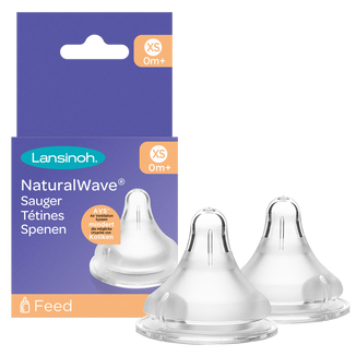 Lansinoh NaturalWave, smoczek do butelki, silikonowy, XS bardzo wolny przepływ, od urodzenia, 2 sztuki - zdjęcie produktu