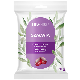 SEMA Herba Ziołowe cukierki z szałwią i witaminą C, 60 g - zdjęcie produktu
