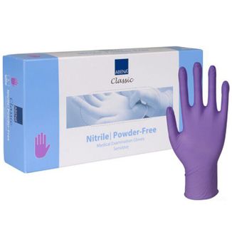 Abena, rękawice nitrylowe, niejałowe, bezpudrowe, fioletowe, rozmiar L, 100 sztuk - zdjęcie produktu