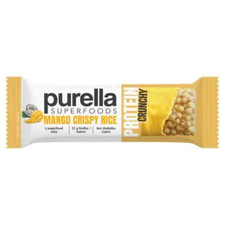 Purella Superfoods Protein Crunchy, baton proteinowy, mango crispy rice, 45 g KRÓTKA DATA - zdjęcie produktu