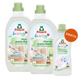 Zestaw Frosch Baby, płyn do prania ubranek dziecięcych, 2 x 1500 ml + koncentrat do płukania ubranek dziecięcych, 750 ml gratis - miniaturka zdjęcia produktu