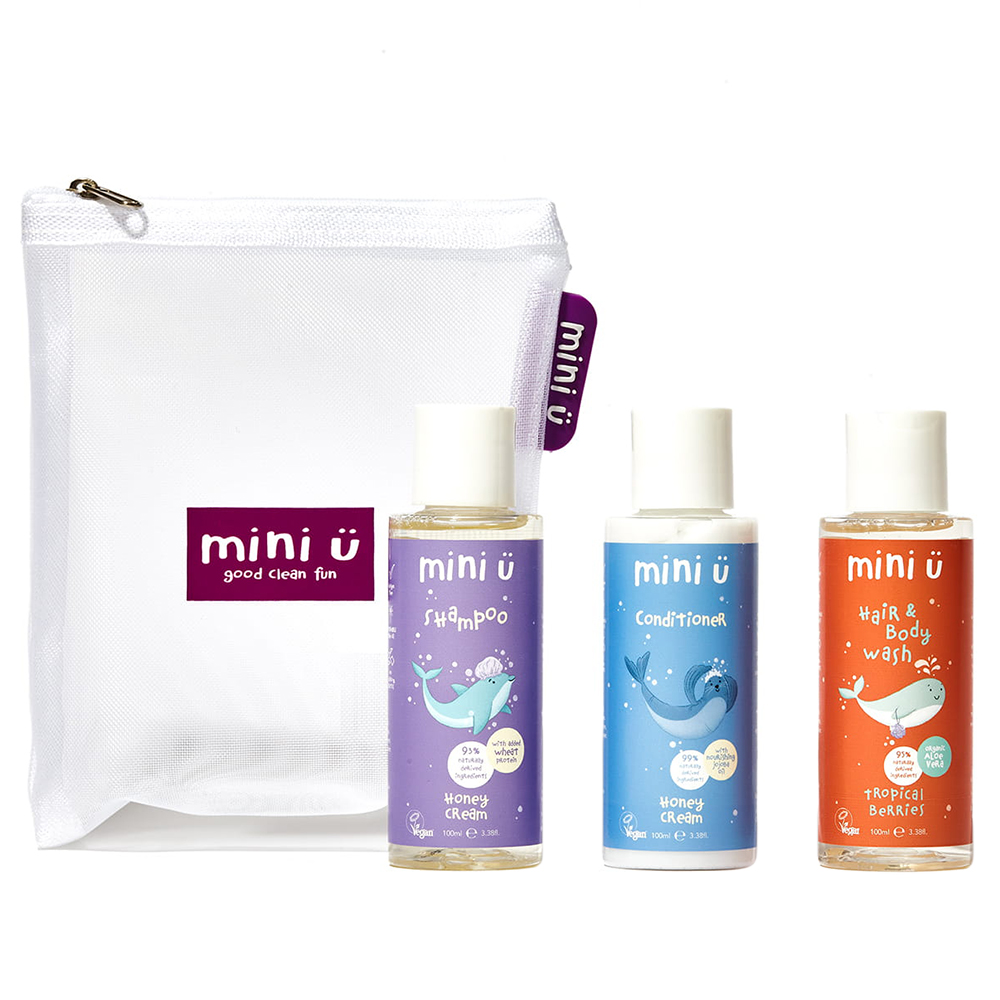 Mini U Mini U Travel Set, podróżny zestaw kosmetyków dla dzieci, z kosmetyczką, 3 x 100 ml — Inhaltsstoffe und Bewertung