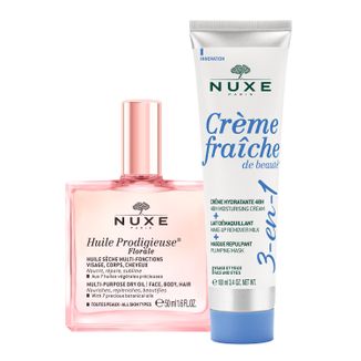 Zestaw Nuxe Huile Prodigieuse Florale, suchy olejek pielęgnacyjny do ciała, twarzy i włosów, 50 ml + krem nawilżający 3w1, 100 ml - zdjęcie produktu