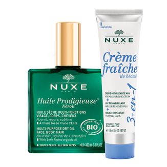 Zestaw Nuxe Huile Prodigieuse Neroli, suchy olejek do ciała, twarzy i włosów, 100 ml + krem nawilżający 3w1, 100 ml - zdjęcie produktu