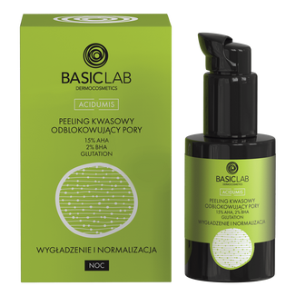 BasicLab Acidumis, peeling kwasowy odblokowujący pory z 15% AHA, 2% BHA, 30 ml - zdjęcie produktu