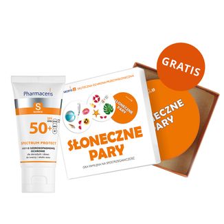Pharmaceris S Spectrum Protect, SPF 50+ krem o szerokopasmowej ochronie, 50 ml + Dobble gra familijna gratis - zdjęcie produktu
