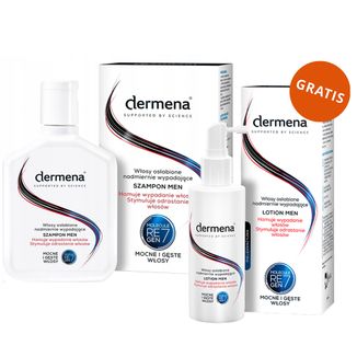 Dermena Hair Care Men, szampon hamujący wypadanie włosów, 200 ml + lotion hamujący wypadanie i stymulujący odrastanie włosów, 150 ml gratis - zdjęcie produktu