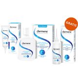 Zestaw Dermena, peeling trychologiczny, skóra głowy każdego rodzaju, 125 ml +  szampon zapobiegający wypadaniu włosów, 200 ml + żel hamujący wypadanie włosów, 150 ml gratis - miniaturka zdjęcia produktu
