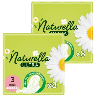 Zestaw Naturella Ultra, podpaski ze skrzydełkami, rumianek, Maxi, 2 x 8 sztuk - zdjęcie produktu