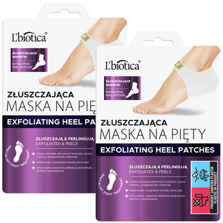 Zestaw L'Biotica, maska złuszczająca na pięty, złuszczające napiętki, 2 x 18 g - zdjęcie produktu