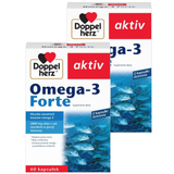 Zestaw Doppelherz aktiv Omega-3 Forte, 2 x 60 kapsułek - miniaturka zdjęcia produktu