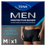Tena Men Protective Boxer, wielorazowe bokserki na lekkie nietrzymanie moczu, czarne, rozmiar M, 1 sztuka USZKODZONE OPAKOWANIE - miniaturka zdjęcia produktu