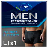 Tena Men Protective Boxer, wielorazowe bokserki na lekkie nietrzymanie moczu, czarne, rozmiar L, 1 sztuka - miniaturka zdjęcia produktu