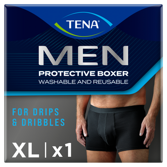 Tena Men Protective Boxer, wielorazowe bokserki na lekkie nietrzymanie moczu, czarne, rozmiar XL, 1 sztuka - zdjęcie produktu