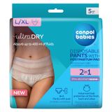 Canpol Babies, oddychające majtki poporodowe 2w1, z podkładem, jednorazowe, rozmiar L/XL - miniaturka zdjęcia produktu